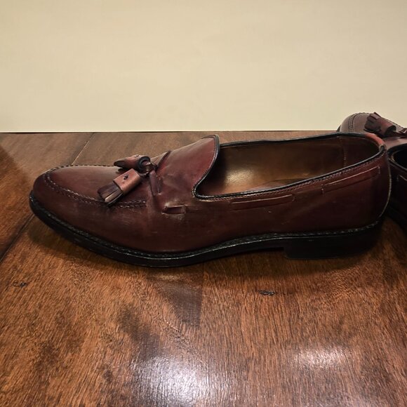 ALLEN EDMONDS Grayson Tassel Loafers Burgundy Leather Size 9 1/2A Made in USA - Picture 8 of 13